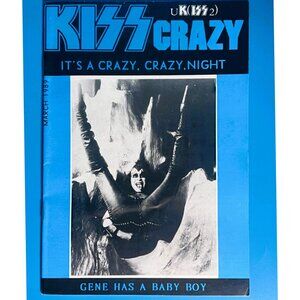 Rare UK KISS FANZINE March 1989 Gene Has A Baby Boy "Crazy Nights Tour" Magazine